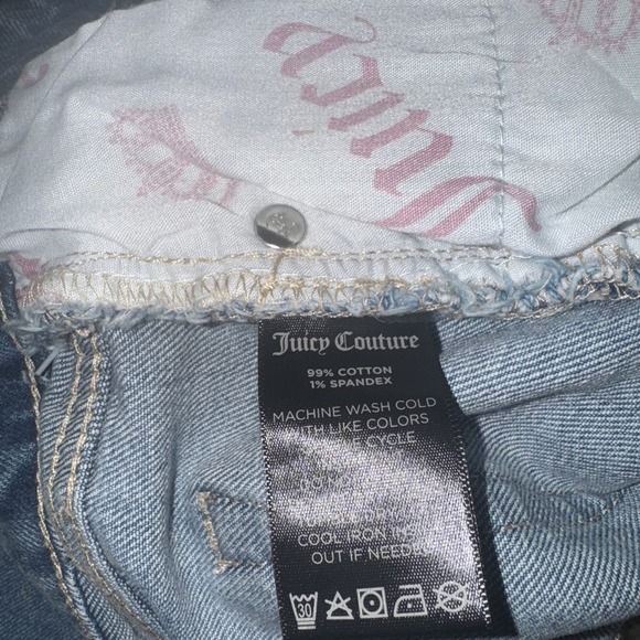 Juicy Couture NWT Pink JC Belt Look Scarf Med Blue Destroyed Venice Jeans Sz‎ 28 - Picture 11 of 11